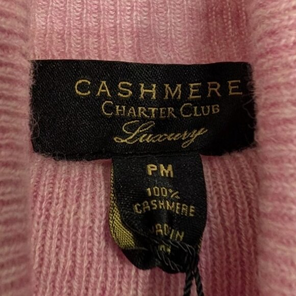 NEW Charter Club Luxury Cashmere Turtleneck Womens Petite Size Medium Pink - Picture 6 of 12